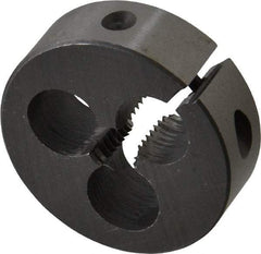 Interstate - 5/16-18 UNC Thread, 1-1/2" Outside Diam High Speed Steel Round Die - Right Hand Thread, Adjustable - Exact Tool & Supply