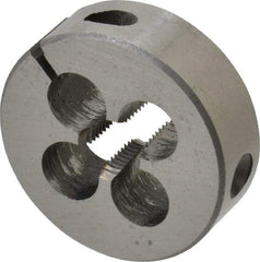 Interstate - 3/8-24 UNF Thread, 1-1/2" Outside Diam High Speed Steel Round Die - Right Hand Thread, Adjustable - Exact Tool & Supply