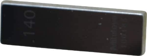 Mitutoyo - 0.14" Rectangular Steel Gage Block - Accuracy Grade 0, Includes Certificate of Inspection - Exact Tool & Supply