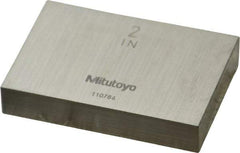 Mitutoyo - 2" Rectangular Steel Gage Block - Accuracy Grade AS-1, Includes Certificate of Inspection - Exact Tool & Supply