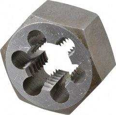 Interstate - M24x3.00 Metric Coarse Thread, 1-13/16" Hex, Right Hand Thread, Hex Rethreading Die - Carbon Steel, 1" Thick - Exact Tool & Supply