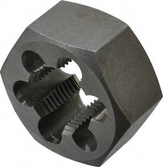 Interstate - M27x2.00 Metric Fine Thread, 2" Hex, Right Hand Thread, Hex Rethreading Die - Carbon Steel, 1" Thick - Exact Tool & Supply
