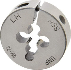 Interstate - 5/16-24 UNF Thread, 1-1/2" Outside Diam High Speed Steel Round Die - Left Hand Thread, Adjustable - Exact Tool & Supply