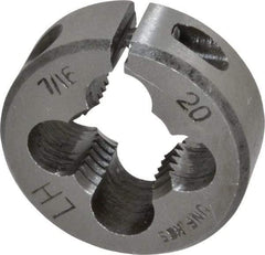 Interstate - 7/16-20 UNF Thread, 1" Outside Diam High Speed Steel Round Die - Left Hand Thread, Adjustable - Exact Tool & Supply