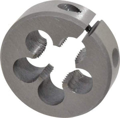 Interstate - 9/16-18 UNF Thread, 1-1/2" Outside Diam High Speed Steel Round Die - Left Hand Thread, Adjustable - Exact Tool & Supply