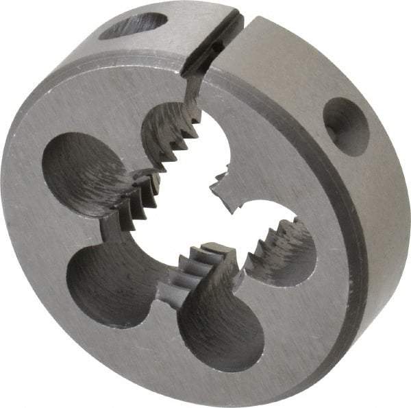 Interstate - 5/8-11 UNC Thread, 1-1/2" Outside Diam High Speed Steel Round Die - Left Hand Thread, Adjustable - Exact Tool & Supply