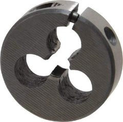 Interstate - M4.5x0.50 Metric Fine Thread, 13/16" Outside Diam High Speed Steel Round Die - Right Hand Thread, Adjustable - Exact Tool & Supply