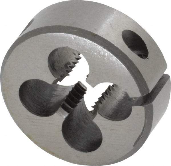 Interstate - M8x1.25 Metric Coarse Thread, 1" Outside Diam High Speed Steel Round Die - Right Hand Thread, Adjustable - Exact Tool & Supply