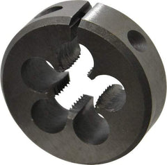 Interstate - M12x1.25 Metric Fine Thread, 1-1/2" Outside Diam High Speed Steel Round Die - Right Hand Thread, Adjustable - Exact Tool & Supply