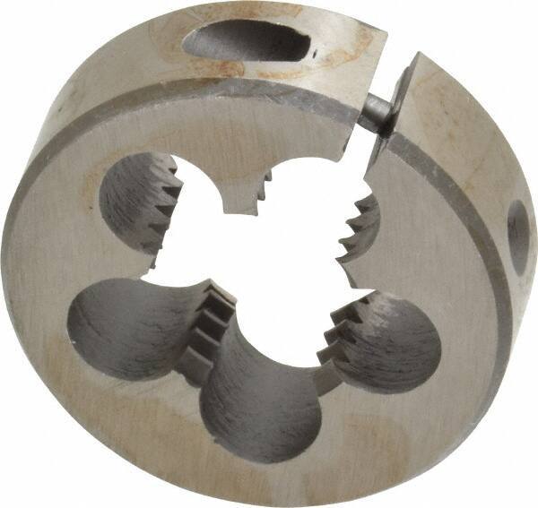 Interstate - M18x2.50 Metric Coarse Thread, 1-1/2" Outside Diam High Speed Steel Round Die - Right Hand Thread, Adjustable - Exact Tool & Supply