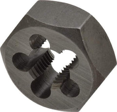 Interstate - M12x1.25 Metric Fine Thread, 1-1/16" Hex, Right Hand Thread, Hex Rethreading Die - Carbon Steel, 1/2" Thick - Exact Tool & Supply