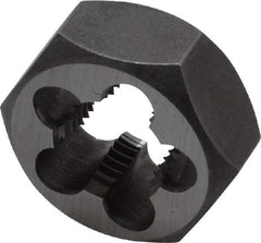 Interstate - M14x1.50 Metric Fine Thread, 1-1/16" Hex, Right Hand Thread, Hex Rethreading Die - Carbon Steel, 1/2" Thick - Exact Tool & Supply