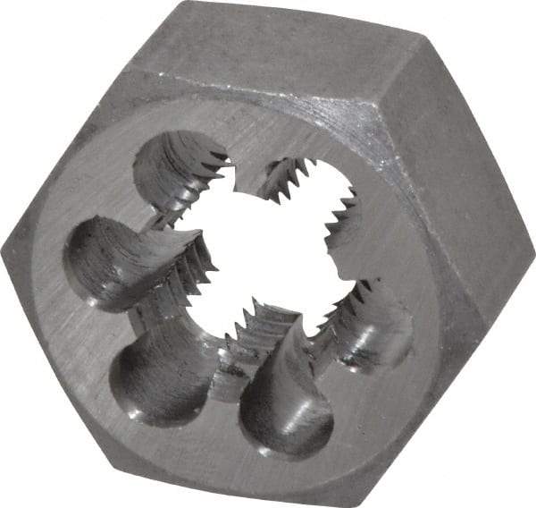 Interstate - M18x2.50 Metric Coarse Thread, 1-7/16" Hex, Right Hand Thread, Hex Rethreading Die - Carbon Steel, 3/4" Thick - Exact Tool & Supply