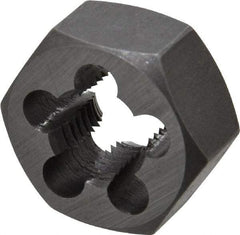 Interstate - 7/16-20 UNF Thread, 7/8" Hex, Left Hand Thread, Hex Rethreading Die - Carbon Steel, 7/16" Thick - Exact Tool & Supply