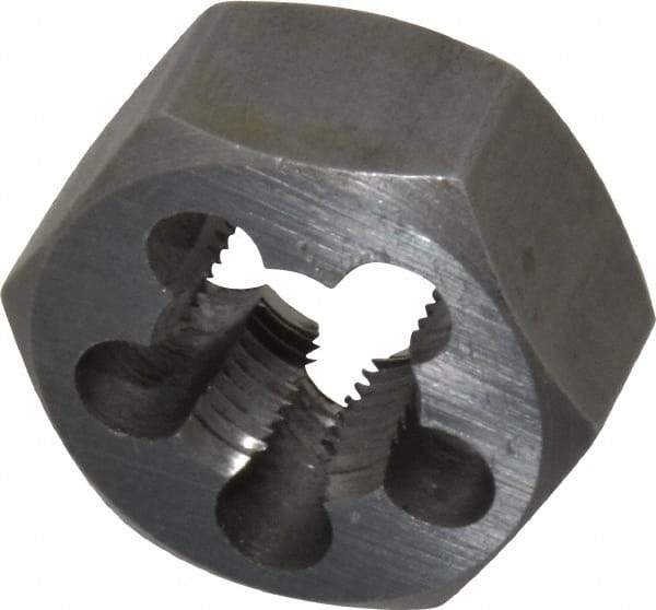 Interstate - 5/8-18 UNF Thread, 1-1/4" Hex, Left Hand Thread, Hex Rethreading Die - Carbon Steel, 5/8" Thick - Exact Tool & Supply
