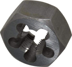 Interstate - 5/8-18 UNF Thread, 1-1/4" Hex, Left Hand Thread, Hex Rethreading Die - Carbon Steel, 5/8" Thick - Exact Tool & Supply