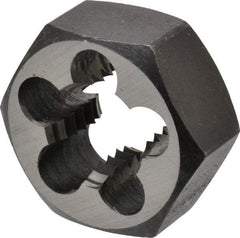 Interstate - 9/16-12 UNC Thread, 1-1/16" Hex, Right Hand Thread, Hex Rethreading Die - Carbon Steel, 1/2" Thick - Exact Tool & Supply