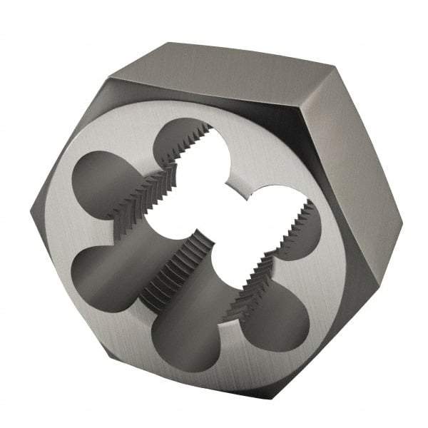 Interstate - 3/4-10 UNC Thread, 1-7/16" Hex, Right Hand Thread, Hex Rethreading Die - High Speed Steel, 3/4" Thick - Exact Tool & Supply