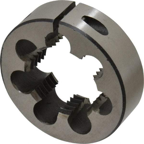 Interstate - M36x3.00 Metric Fine Thread, 2-1/2" Outside Diam High Speed Steel Round Die - Right Hand Thread, Adjustable - Exact Tool & Supply