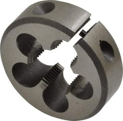 Interstate - 5/8-24 UNEF Thread, 1-1/2" Outside Diam High Speed Steel Round Die - Right Hand Thread, Adjustable - Exact Tool & Supply