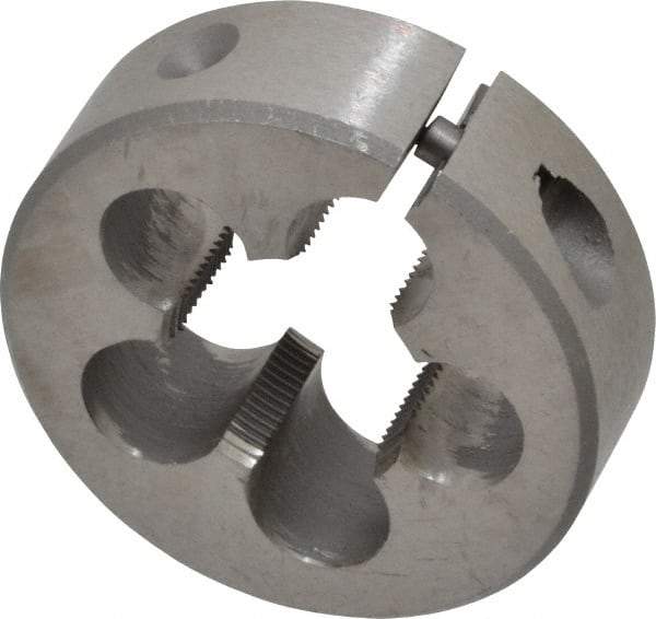 Interstate - 5/8-32 UNS Thread, 1-1/2" Outside Diam High Speed Steel Round Die - Right Hand Thread, Adjustable - Exact Tool & Supply