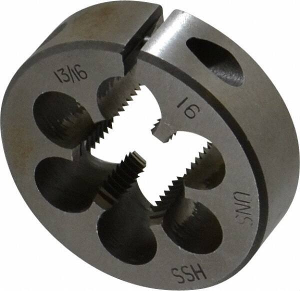 Interstate - 13/16-16 UNS Thread, 2" Outside Diam High Speed Steel Round Die - Right Hand Thread, Adjustable - Exact Tool & Supply