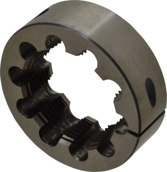 Interstate - 2-10 Thread, 3" Outside Diam High Speed Steel Round Die - Right Hand Thread, Adjustable - Exact Tool & Supply