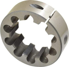 Interstate - 2-18 Thread, 3" Outside Diam High Speed Steel Round Die - Right Hand Thread, Adjustable - Exact Tool & Supply