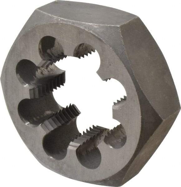Interstate - 2-8 UNS Thread, 3-1/2" Hex, Right Hand Thread, Hex Rethreading Die - Carbon Steel, 1-1/4" Thick - Exact Tool & Supply