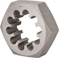 Interstate - 2-16 UNS Thread, 3-1/2" Hex, Right Hand Thread, Hex Rethreading Die - Carbon Steel, 1-1/4" Thick - Exact Tool & Supply