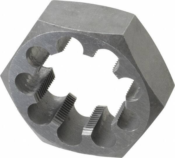 Interstate - 2-1/4 - 12 UNS Thread, 3-1/2" Hex, Right Hand Thread, Hex Rethreading Die - Carbon Steel, 1-1/4" Thick - Exact Tool & Supply