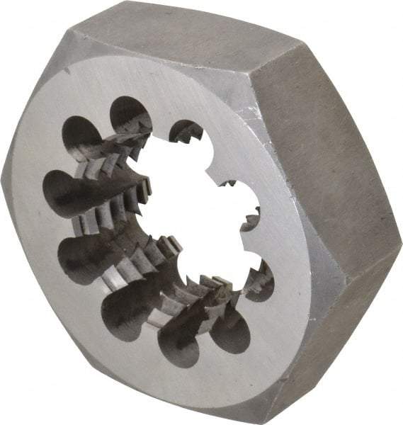 Interstate - 2-1/2 - 4 UNC Thread, 4-1/2" Hex, Right Hand Thread, Hex Rethreading Die - Carbon Steel, 1-1/2" Thick - Exact Tool & Supply