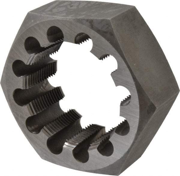 Interstate - 3-1/2 - 8 UNS Thread, 5" Hex, Right Hand Thread, Hex Rethreading Die - Carbon Steel - Exact Tool & Supply