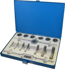 Interstate - 1/4-20 to 3/4-10 Tap, UNC, Tap and Die Set - Carbon Steel, Carbon Steel Taps, Adjustable, 16 Piece Set with Metal Case - Exact Tool & Supply