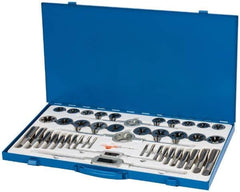 Interstate - 1/4-20 to 1-14 Tap, UNC, UNF, Tap and Die Set - High Speed Steel, High Speed Steel Taps, Adjustable, 45 Piece Set with Metal Case - Exact Tool & Supply
