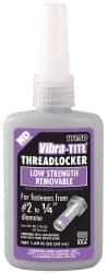 Vibra-Tite - 50 mL Bottle, Purple, Low Strength Liquid Threadlocker - Series 111, 24 hr Full Cure Time, Hand Tool Removal - Exact Tool & Supply