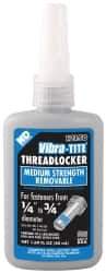 Vibra-Tite - 50 mL Bottle, Blue, Medium Strength Liquid Threadlocker - Series 121, 24 hr Full Cure Time, Hand Tool Removal - Exact Tool & Supply