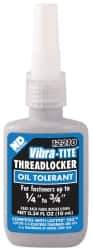 Vibra-Tite - 10 mL Bottle, Blue, Medium Strength Liquid Threadlocker - Series 122, 24 hr Full Cure Time, Hand Tool Removal - Exact Tool & Supply