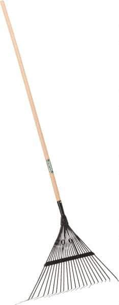 UnionTools - Landscape Rake with 48" Straight Wood Handle - 23" Blade Width, 22 Tines, 22" Tine Length - Exact Tool & Supply