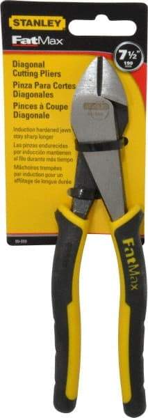 Stanley - 7-1/2" OAL, Diagonal Cutter - 15/16" Jaw Length x 7/8" Jaw Width, Oval Head, Double Injection Molded Handle - Exact Tool & Supply