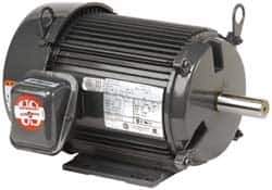 US Motors - 7-1/2 hp, TEFC Enclosure, No Thermal Protection, 3,525 RPM, 575 Volt, 60 Hz, Three Phase Energy Efficient Motor - Size 213 Frame, Rigid Mount, 1 Speed, Ball Bearings, 7.4 Full Load Amps, F Class Insulation, Reversible - Exact Tool & Supply