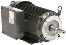 US Motors - 5 hp, TEFC Enclosure, No Thermal Protection, 3,505 RPM, 230 Volt, 60 Hz, Three Phase Premium Efficient Motor - Size 184JM Frame, Rigid Mount, 1 Speed, Ball Bearings, 19.60 Full Load Amps, F Class Insulation - Exact Tool & Supply