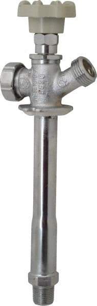B&K Mueller - 1/2" Pipe, 6" Long Shank, Chrome Plated Brass Antisiphon Frostfree Sillcock - Handwheel Handle, Male & Solder End Connections, 125 psi WOG Rating - Exact Tool & Supply