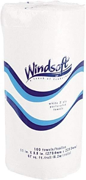 Windsoft - Perforated Roll of 2 Ply White Paper Towels - 15-1/2" Wide - Exact Tool & Supply