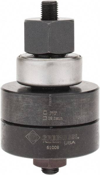 Greenlee - 3/4 Inch Hole Length x 3/4 Inch Wide, Square, Knockout Punch Unit - Hydraulic and Manually Operated, 14 Gauge Max in Mild Steel - Exact Tool & Supply