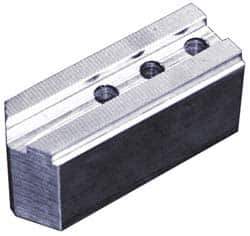 Abbott Workholding Products - 10" & Up Chuck Capacity, 1/16" x 90 Serrated Attachment, Square Soft Lathe Chuck Jaw - 3 Jaws, Aluminum, 7/8" Btw Mount Hole Ctrs, 4-1/2" Long x 1-1/2" Wide x 2" High, 0.551" Groove, 3/8" Fastener - Exact Tool & Supply