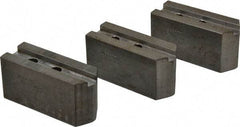Abbott Workholding Products - 8" & Up Chuck Capacity, 1.5mm x 60° Serrated Attachment, Square Soft Lathe Chuck Jaw - 3 Jaws, Steel, 1.1811" Btw Mount Hole Ctrs, 4" Long x 1-1/2" Wide x 2" High, 0.5512" Groove, 0.3937" & 10mm Fastener - Exact Tool & Supply