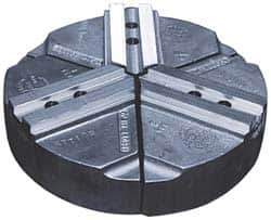 Abbott Workholding Products - 12" & Up Chuck Capacity, 1.5mm x 60° Serrated Attachment, Round Soft Lathe Chuck Jaw - 3 Jaws, Cast Aluminum, 1.1811" Btw Mount Hole Ctrs, 18" Wide x 4" High, 0.7087" Groove, 0.5512" & 14mm Fastener - Exact Tool & Supply