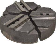 Abbott Workholding Products - 8" & Up Chuck Capacity, 1.5mm x 60° Serrated Attachment, Round Soft Lathe Chuck Jaw - 3 Jaws, Cast Iron, 63/64" Btw Mount Hole Ctrs, 8" Wide x 2" High, 0.5512" Groove, 0.4724" & 12mm Fastener - Exact Tool & Supply