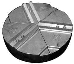 Abbott Workholding Products - 15" & Up Chuck Capacity, 3mm x 60° Serrated Attachment, Round Soft Lathe Chuck Jaw - 3 Jaws, Cast Aluminum, 1.9685" Btw Mount Hole Ctrs, 18" Wide x 4" High, 0.8661" Groove, 0.7874" & 20mm Fastener - Exact Tool & Supply